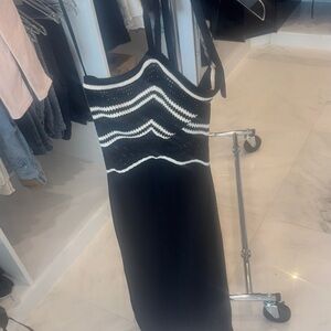Ramy Brook Black and White halter knit dress